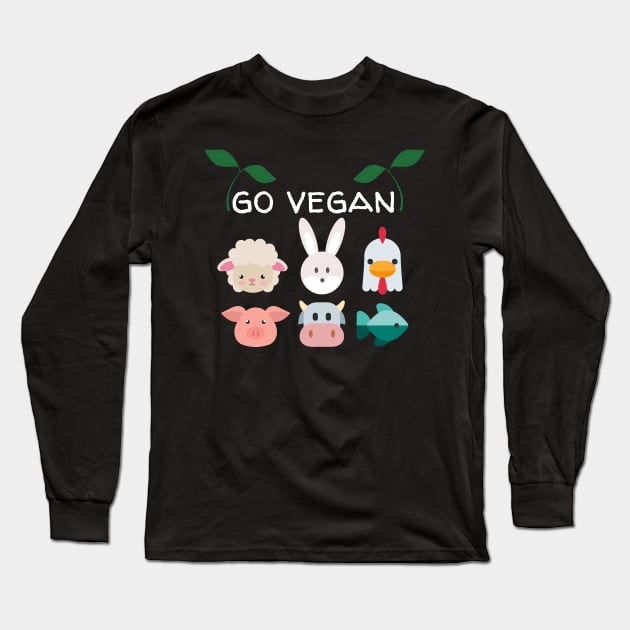 Go vegan Long Sleeve T-Shirt by Purrfect